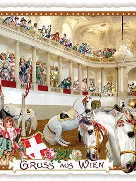 Cartolina della città, Scuola di equitazione di Vienna (croce), PK123 per la vendita all'ingrosso da parte di Actetre Deutschland Gmbh