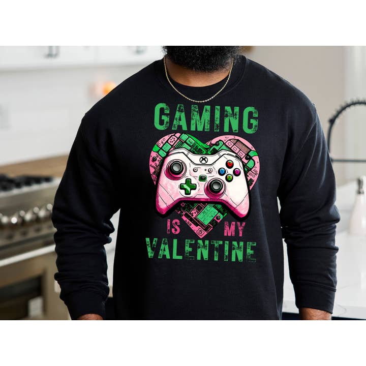 Funny Gamer Teen Gaming Is My Valentine Sweatshirt for wholesale by Sweet party Place