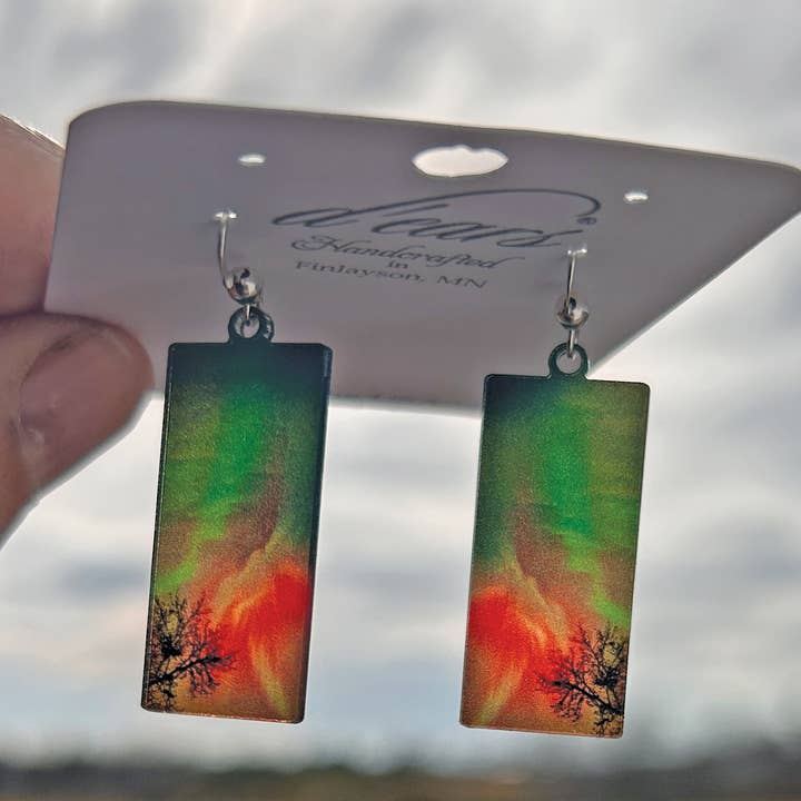 d'ears inc. - Wholesale Hangende/ronde oorbellen - Groene Bliksem Aurora oorbellen, sterling zilveren oorhaken5