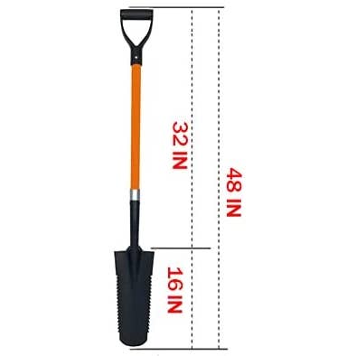 Ashman Online - Wholesale Garden Tool - Ashman Drain Spade with Sharp Teeth - 48 Inches Long Handle Spade with D Handle Grip - Fiber Glass Handle with 16 Inch Metal Blade, Multipurpose Spade3