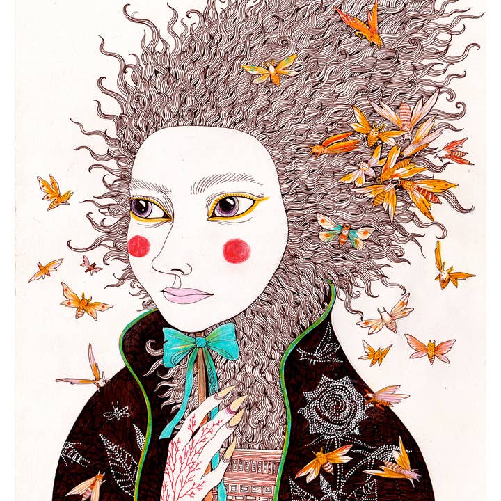 Moth Queen - Original Art Print for wholesale by Fox & Comet