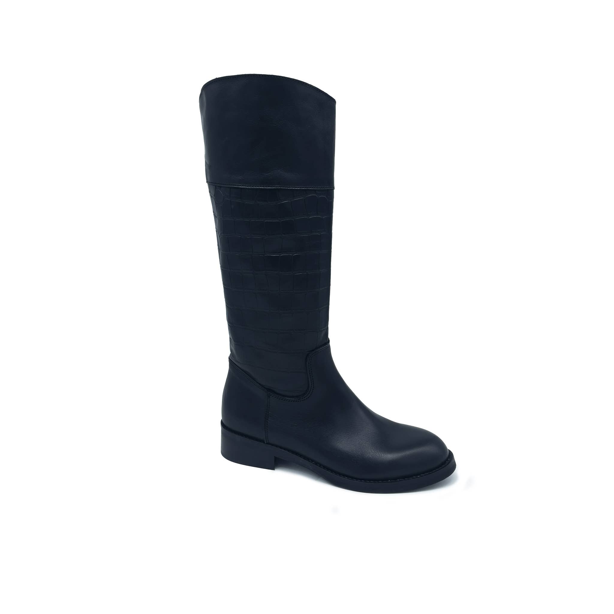 WALKING NOW SRL - Wholesale Boots - Women's - Cavallerizzo Women's black genuine leather boot with coconut zipper0