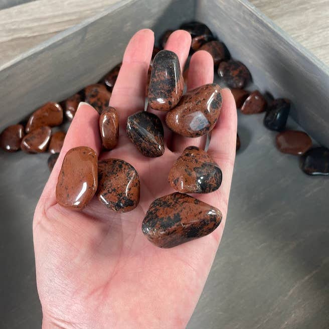 Mahogany Obsidian Tumbled Stones - 1 LB Bulk Wholesale for wholesale by Keystone Crystals