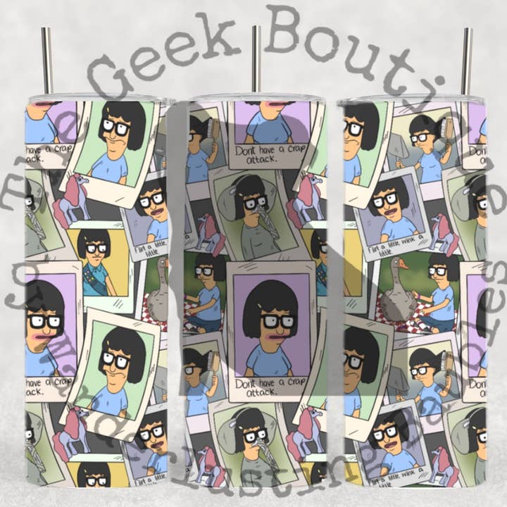 Tina Cartoon Burger Funny Snarky Tumbler for wholesale by The Geek Boutique