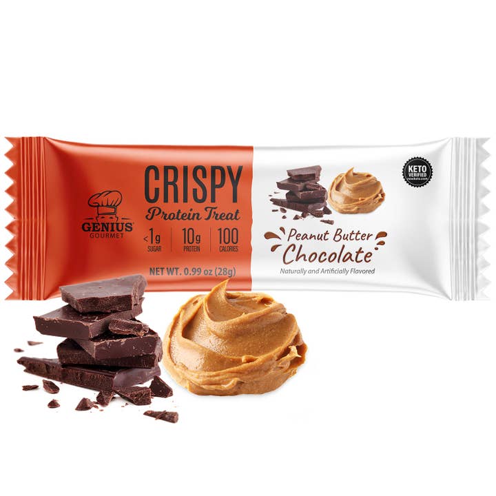 Genius Gourmet - Wholesale Snack Bar - Crispy Protein Treat - Peanut Butter Chocolate - 10 Count1