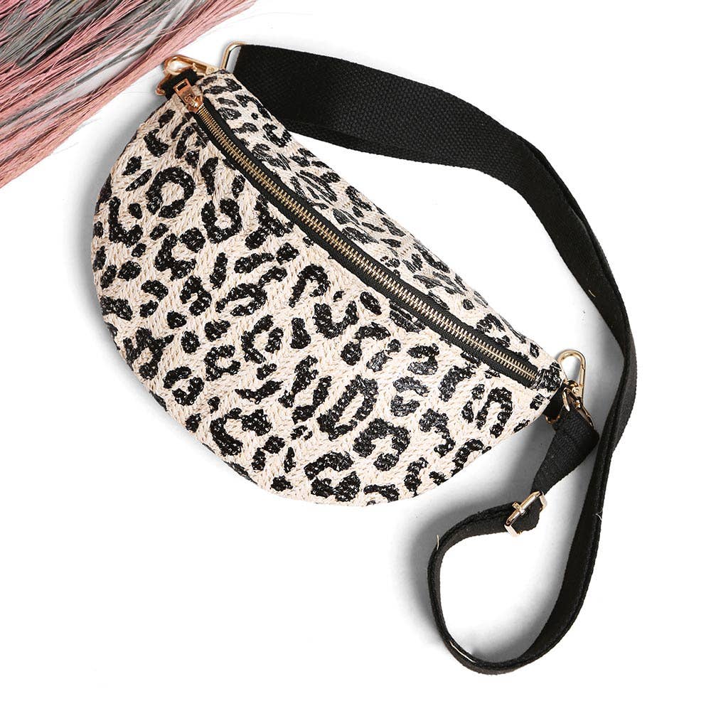Sensibling Corp. - Wholesale Belt Bag - Women's - Leopard Pattern Embroidered Crossbody Belt Bag / Fanny Pack3