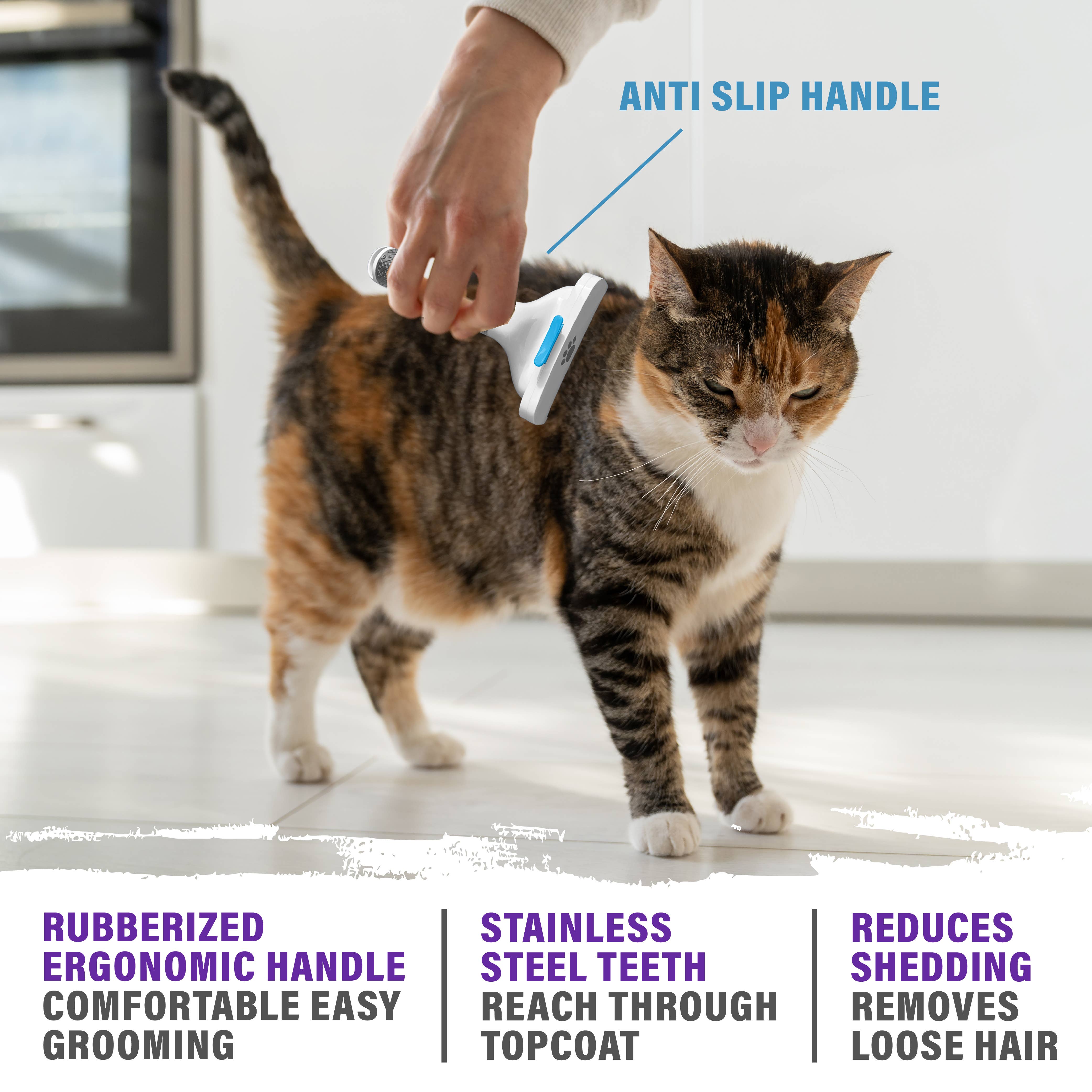 Gotham Steel/Granitestone – wholesale Pet brush – Cat/dog – Paw Perfect Pet Fur and Hair Stainless Steel Grooming Brush 2