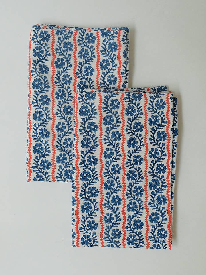 Vipin - Hand Block-printed Cotton Sham - Set of 2 (Indigo) for wholesale by Soil to Studio