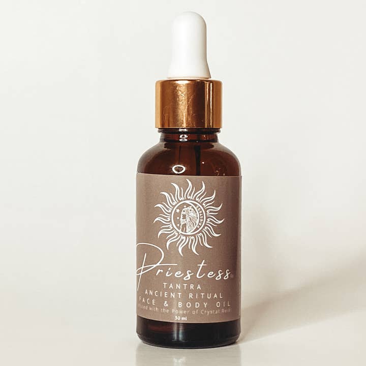 Priestess RX - Wholesale Bath/Body Oil - TANTRA Face + Body Oil With Tiger's Eye & Citrine1