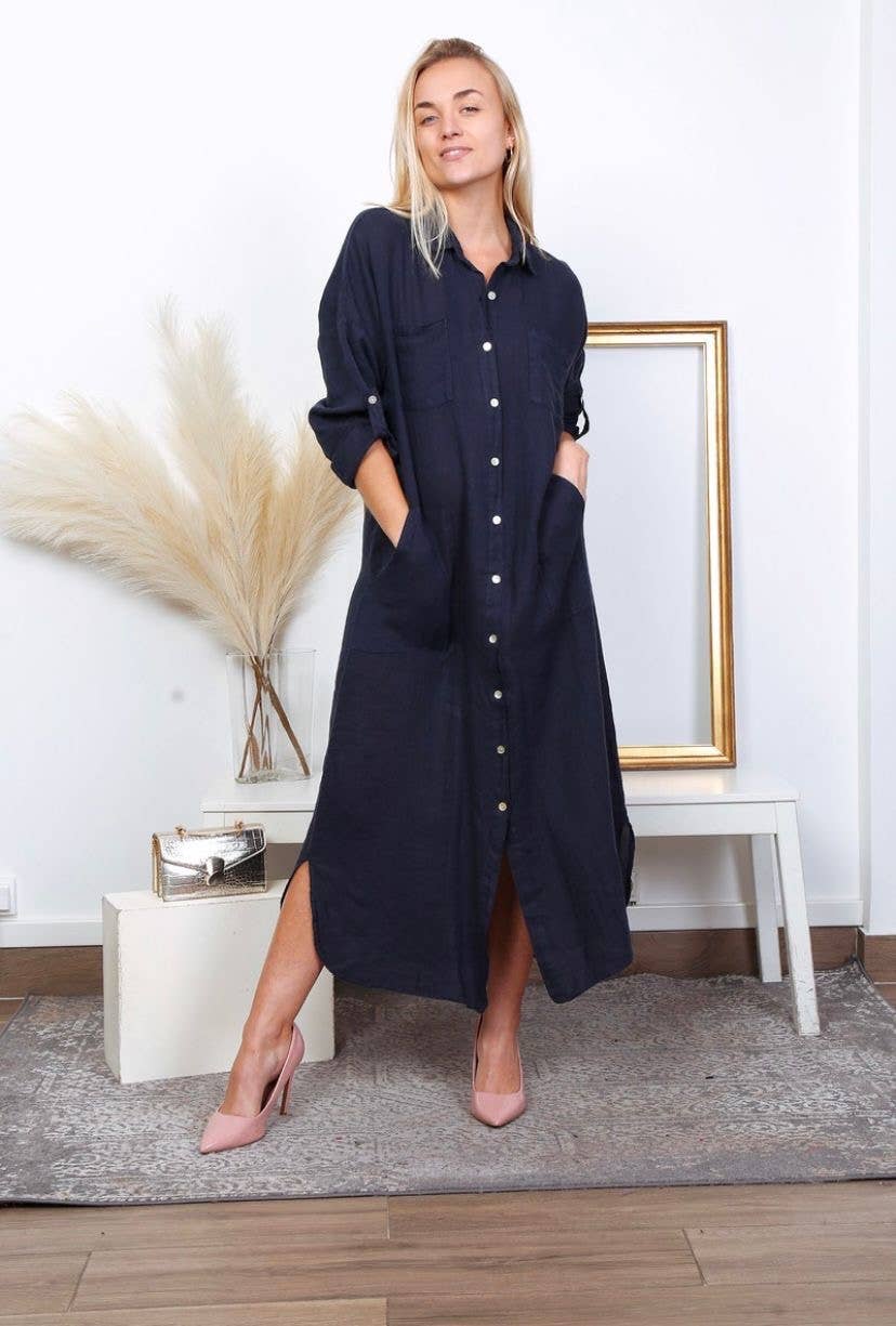 LÉA & LUC - Wholesale Dress - Women's - Long Dresses in 100% Linen REF. 114944