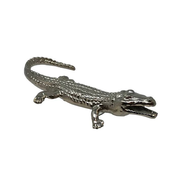 Wilco Home - Wholesale Decorative Figurine - Polished Cast Aluminum Alligator Table Figure/Paper Weight