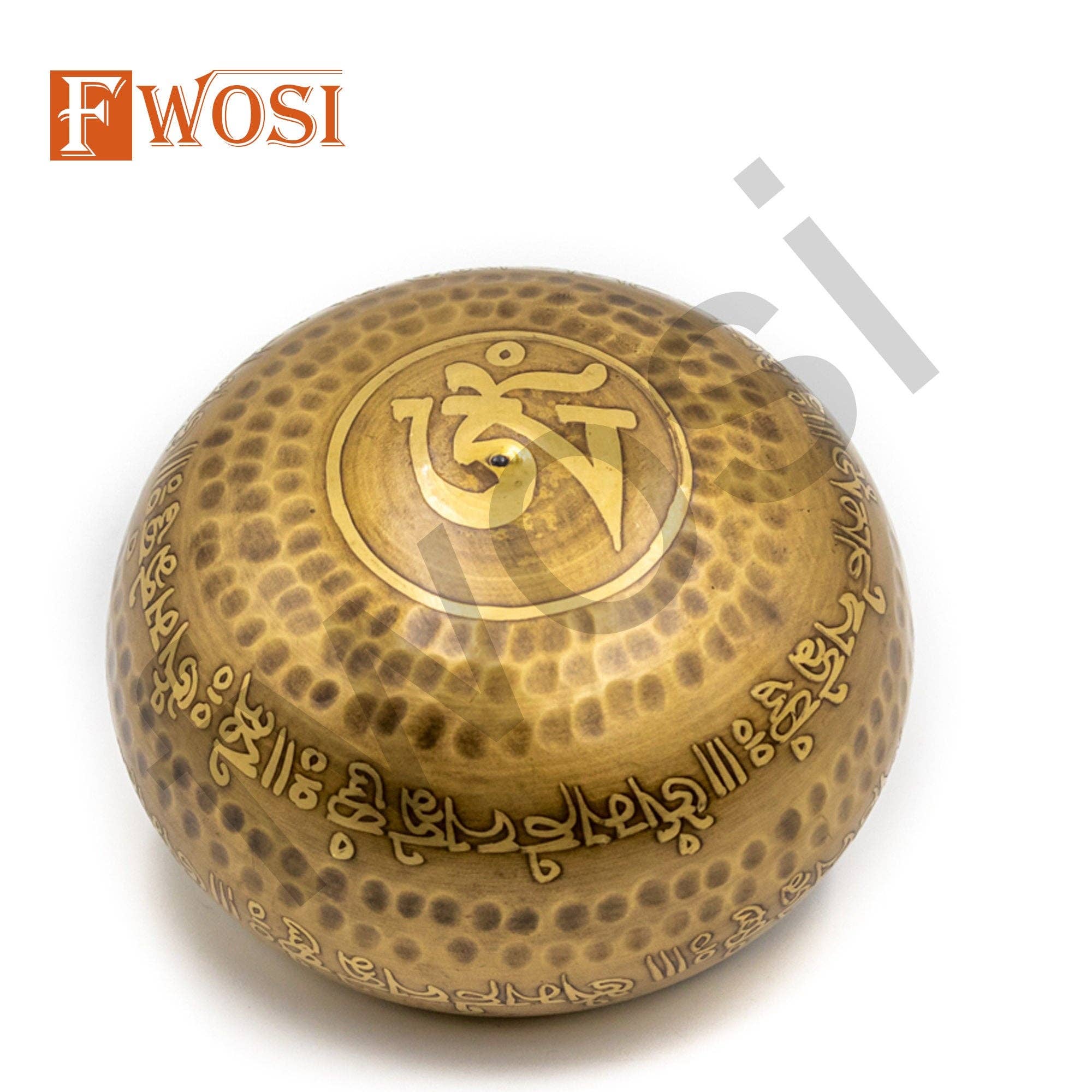 Fwosi - Wholesale Meditation Supplies - Tibetan Singing Bowl Set | Antique Mindfulness Bell Sound Bowl Mallet & Cushion | Meditation Bowl | Healing Bowl | Self-Care Gift3
