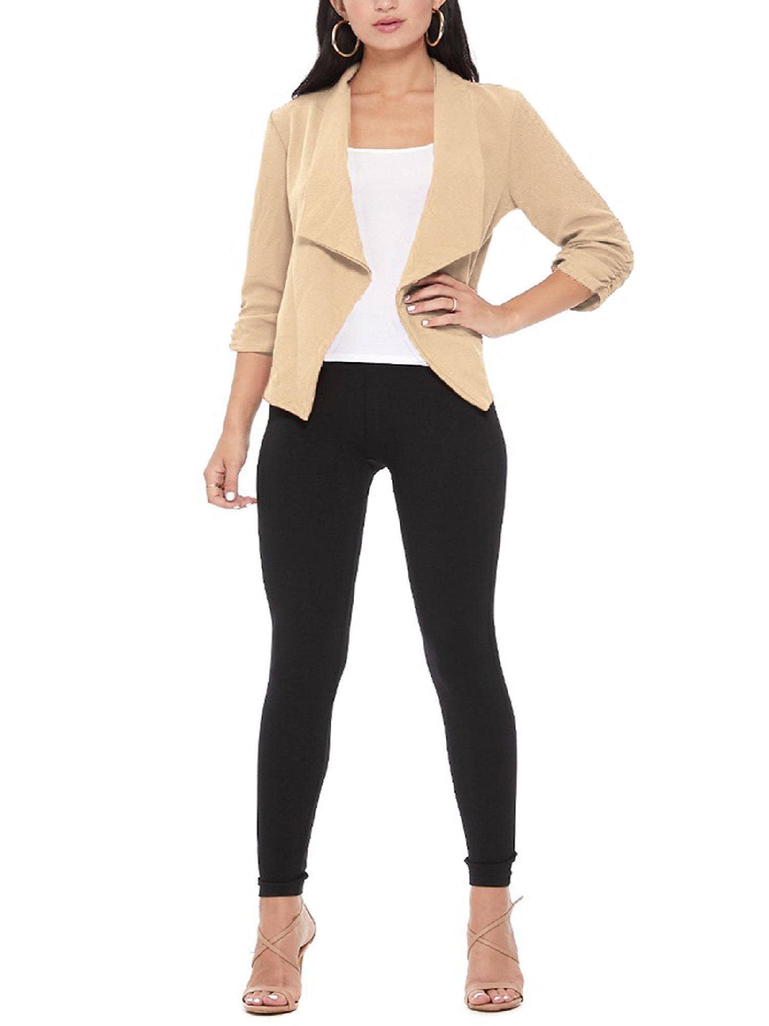 MOA COLLECTION - Wholesale Blazer - Women's - Casual Open Front Draped Solid Blazer Jacket23