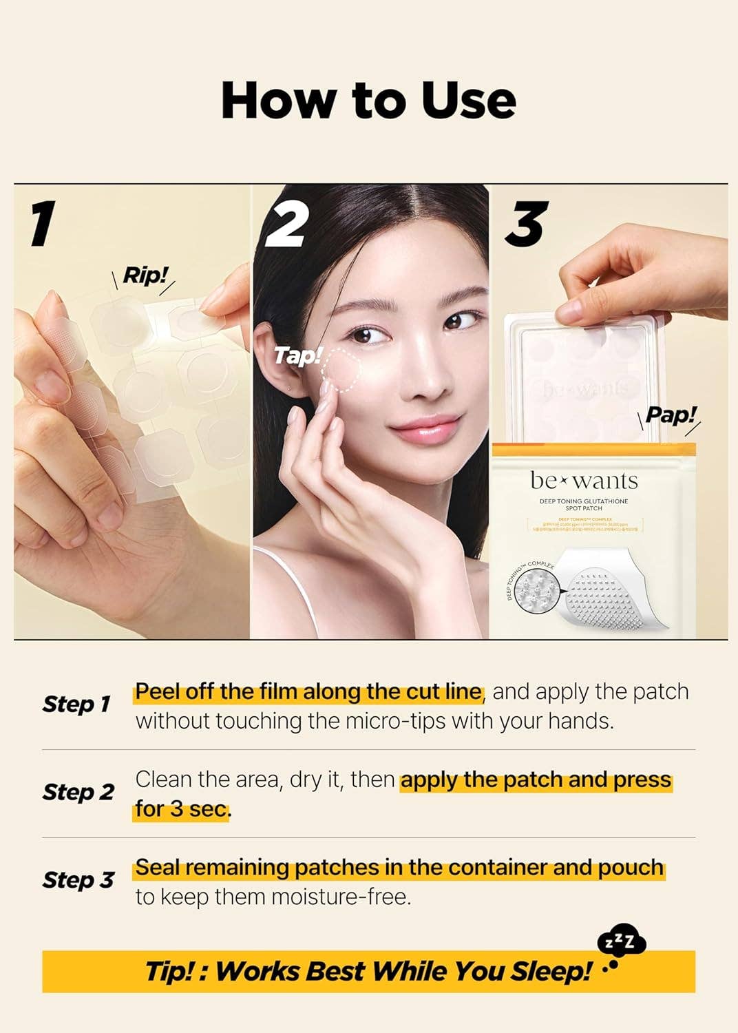 Glowiss - Wholesale Acne/Hydrocolloid Patch - BEWANTS Deep Toning Glutathione Spot Patch 9 Patches6