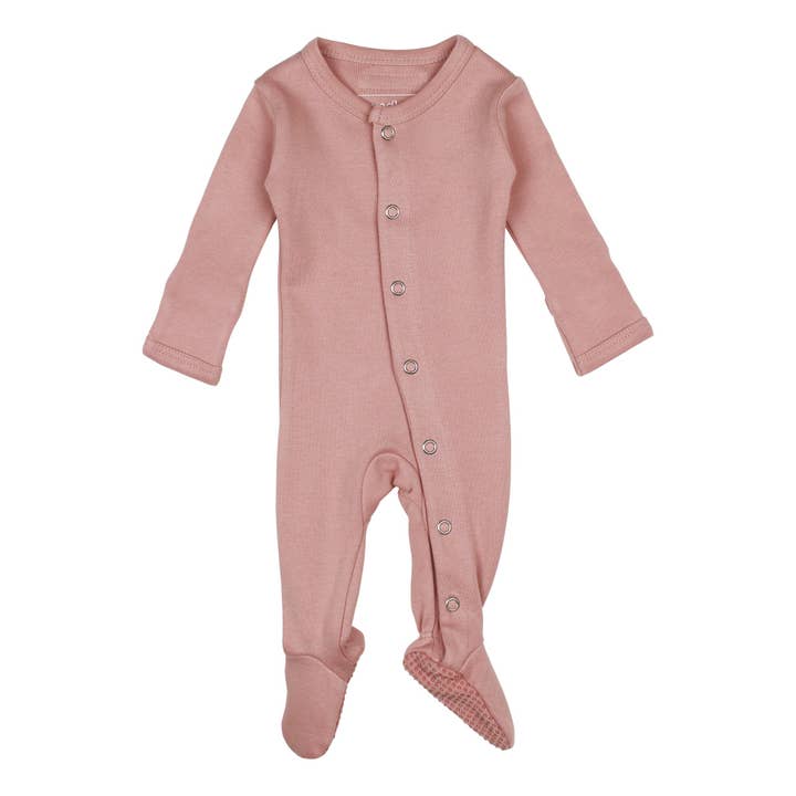 Mauve | Organic Snap Footie for wholesale by L'ovedbaby