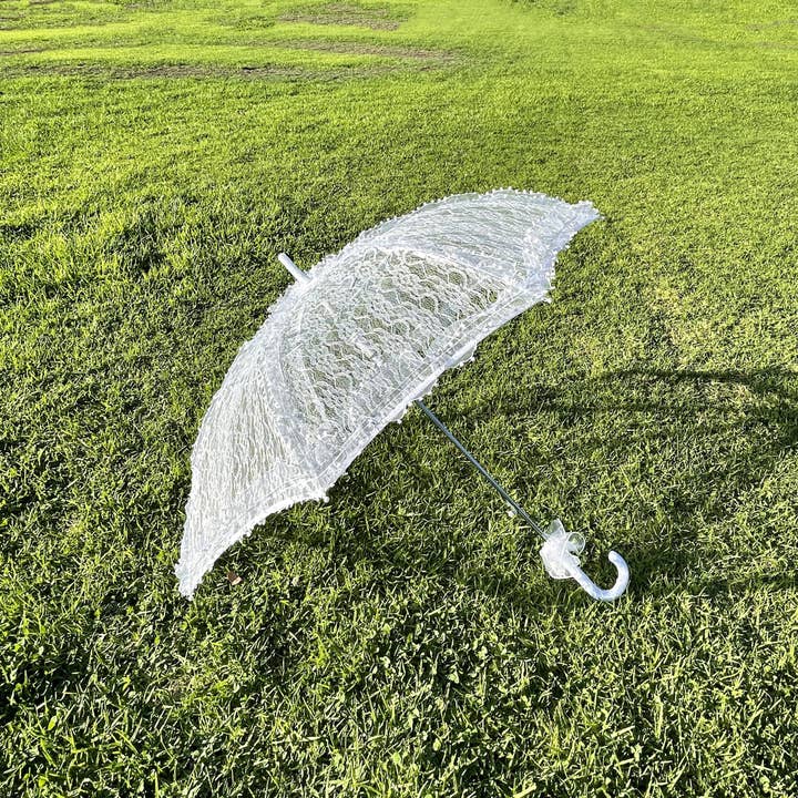Floris Linens - Wholesale Umbrella – Women's - Rimmed White Lace Parasol4
