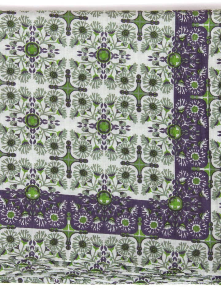 Tangerine Plum Purple Cotton Square for wholesale by Les Belles Vagabondes