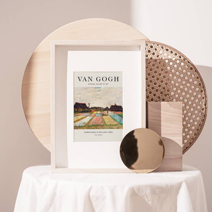 Sugar & Canvas - Wholesale Art Print - Van Gogh Flower Beds in Holland 1883 Bulb Fields Painting Art Print | Colorful Print, Van Gogh Print, Van Gogh Art, Exhibition Poster #V37