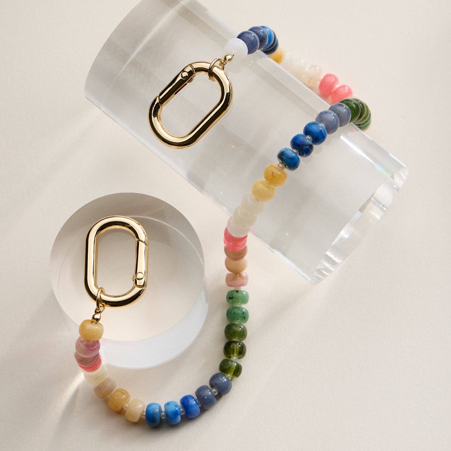 Frem - Wholesale Purse/Bag Accessory - Women's - Colorful Beaded Bag Charm with Gold Clasp Trendy Accessory5