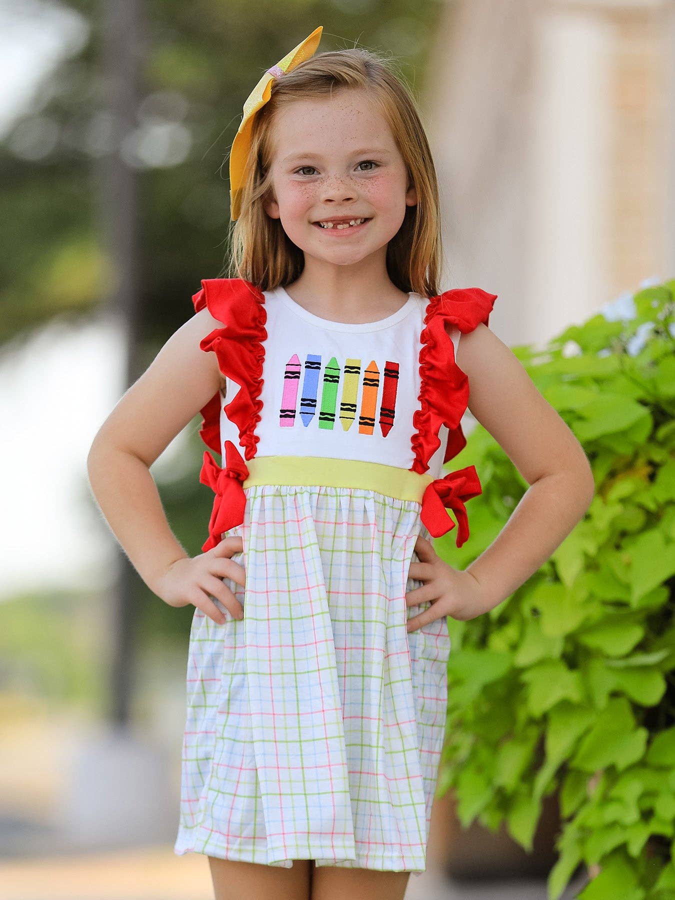 Rylee Faith Designs - Wholesale Jurk - Kinderen - Terug-naar-school geborduurde meisjesjurk3