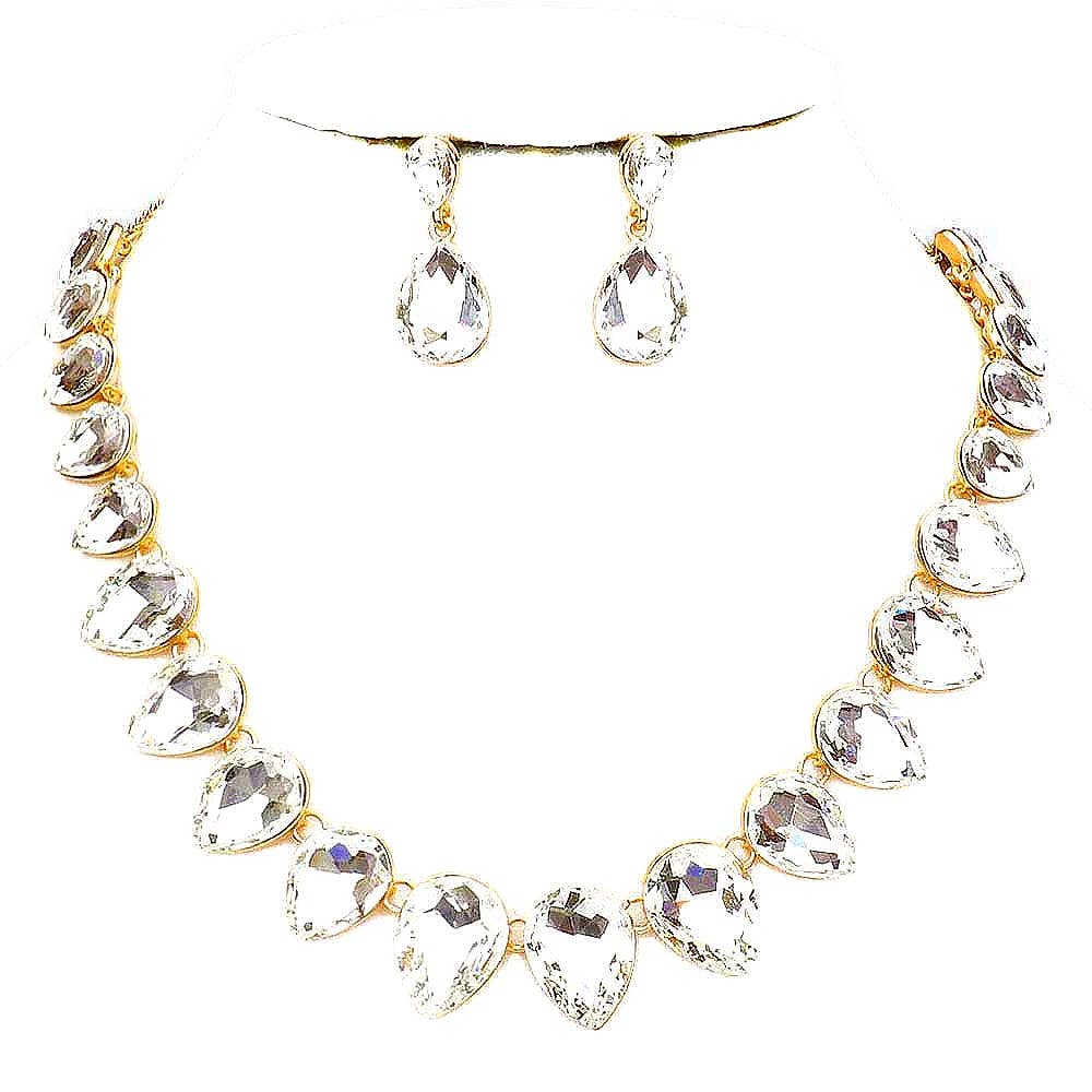 Diacly - Wholesale Jewelry Set - Pear Connection Crystal Necklace Set2