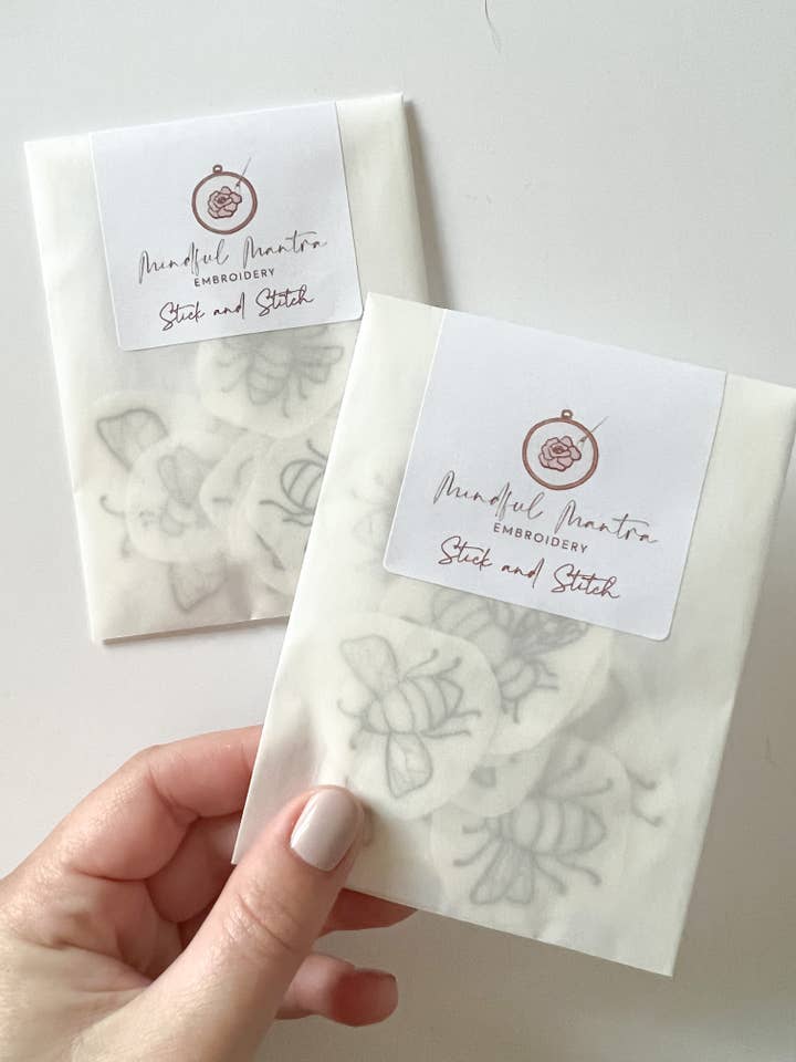 Stick and Stitch Embroidery Patterns - Bees for wholesale by Mindful Mantra Embroidery