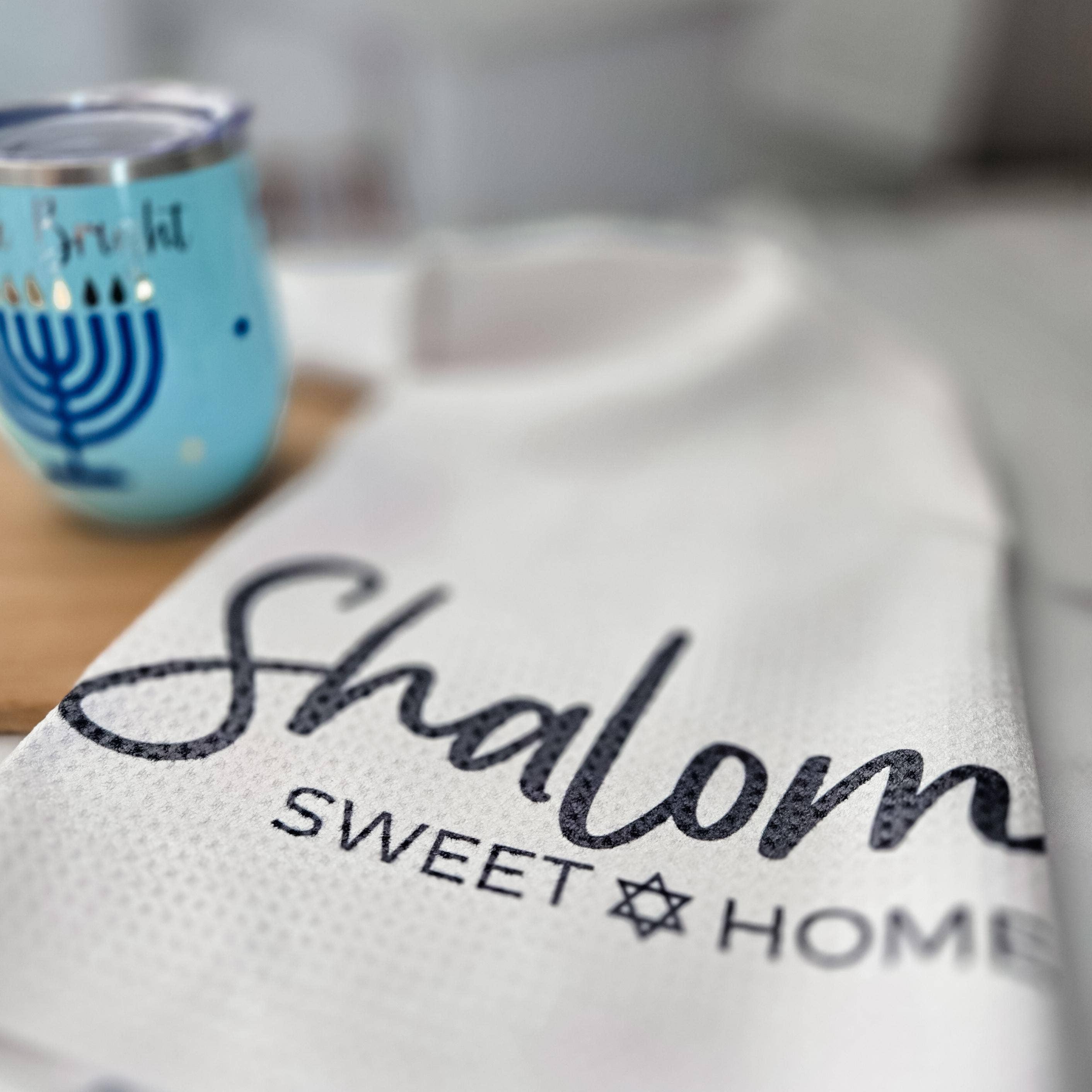 Salt Sparkle Shalom - Wholesale Tea Towel - Shalom Sweet Home Minimalist Waffle Dish Towel2