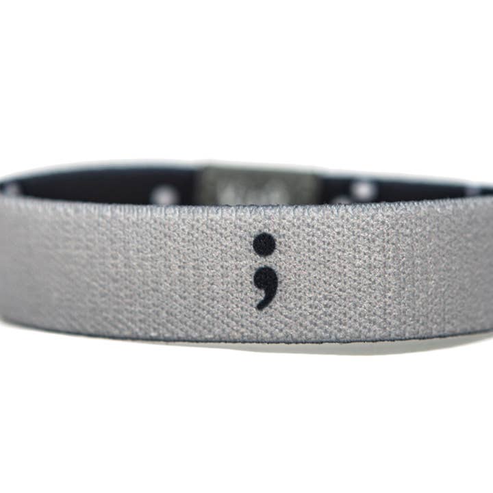 Pulseira elástica Semicolon ; para conscientização e recuperação por atacado de Kingfolk Co
