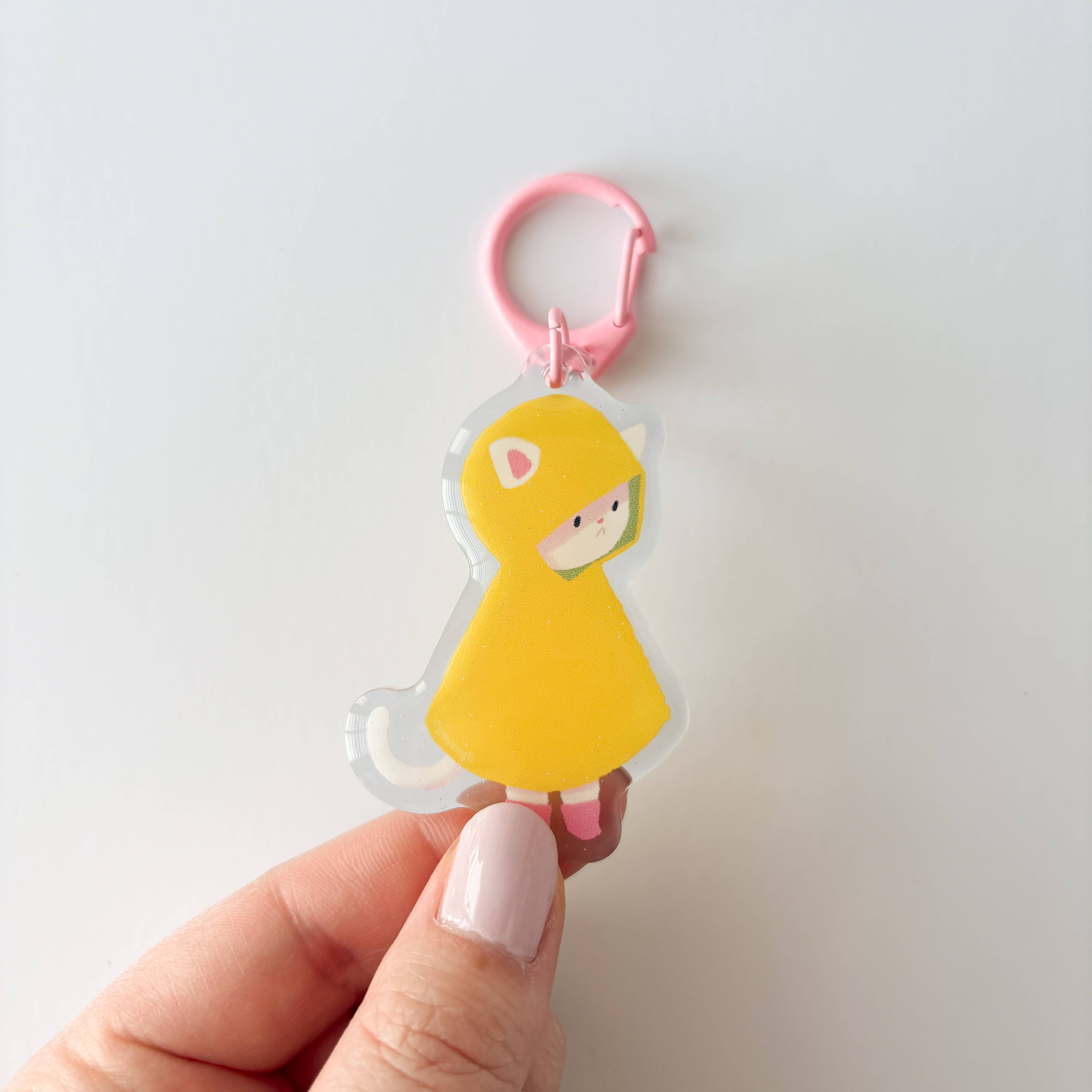 goyangii - Wholesale Keychain - Unisex - Rainy Cat Glitter Acrylic Keychain1