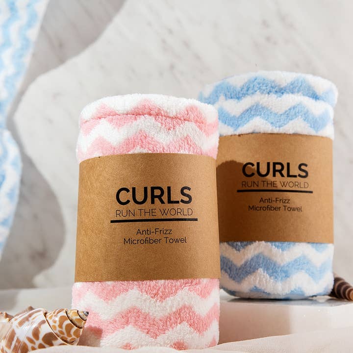 Curls Run The World – wholesale Hair towel/wrap – Pack of Two ZigZag Microfibre Hair Towel Wrap1