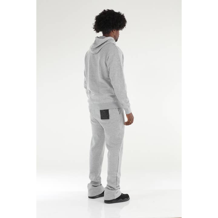Stylo - Wholesale Top & Pant Set (NOT Loungewear) - Men's - Gray Stacked Flare Sweatsuit