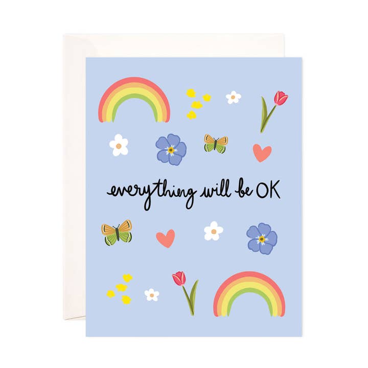Everything Will Be Ok Greeting Card - Encouragement Card for wholesale by Bloomwolf Studio