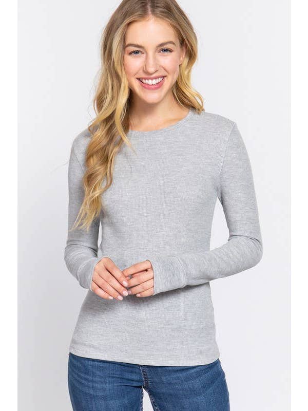 Vanilla Monkey - Wholesale Knit Top - Women's - Long Sleeve Crew Neck Thermal Knit Top3