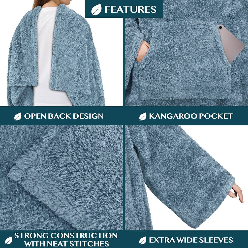 Pavilia - Wholesale Throw Blanket - Sherpa Fluffy Blanket with Sleeves13