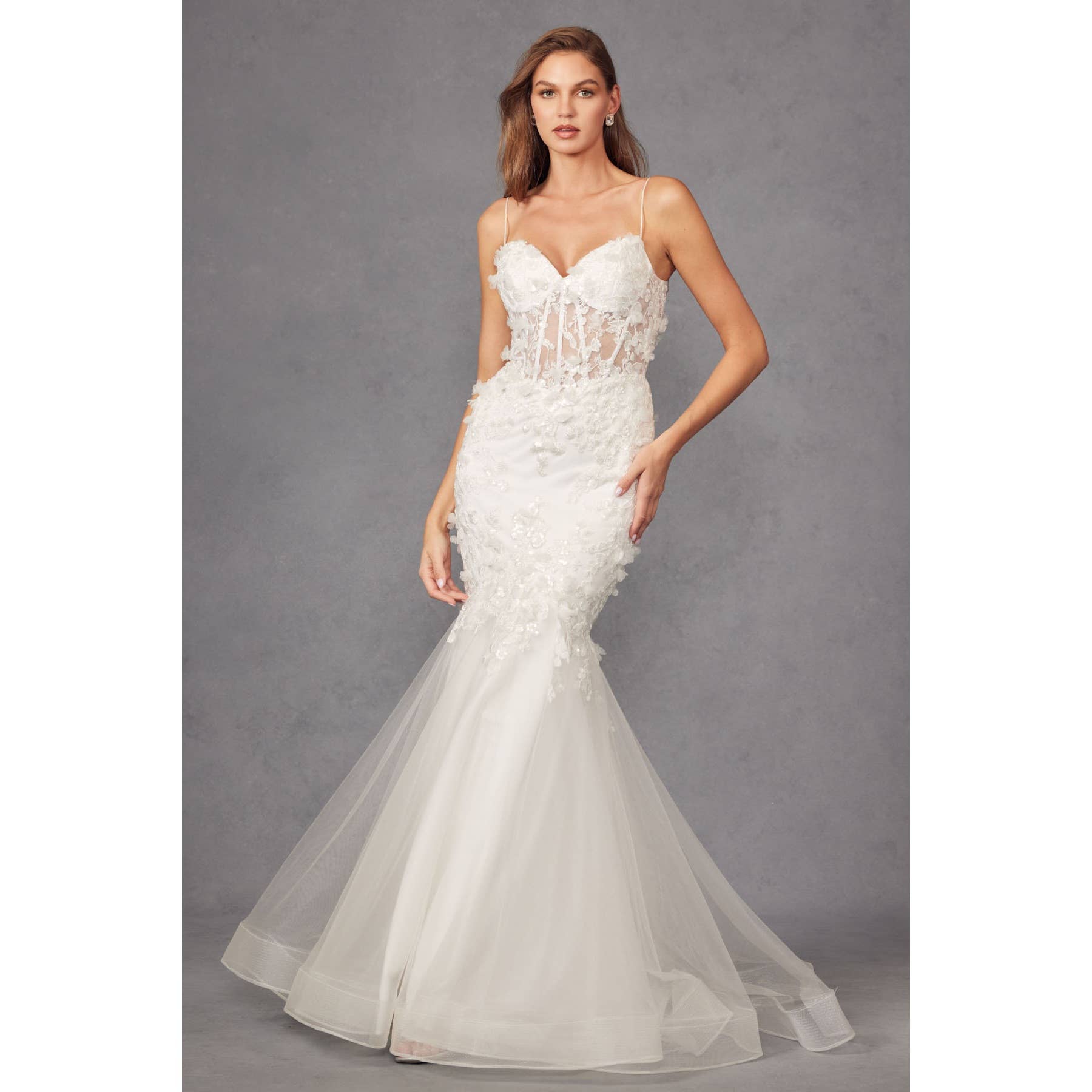 Juliet - Wholesale Gown - Women's - FITTED LACE MERMAID CORSET WEDDING GOWN  JT2469KW3