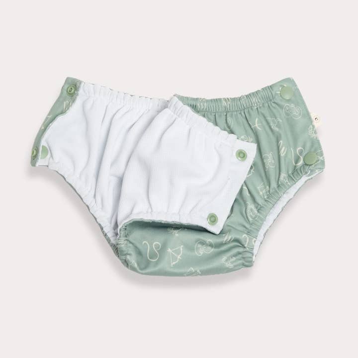 EcoNaps - Wholesale Swim nappy – Baby - Zodiac Swim Nappy - Sage1