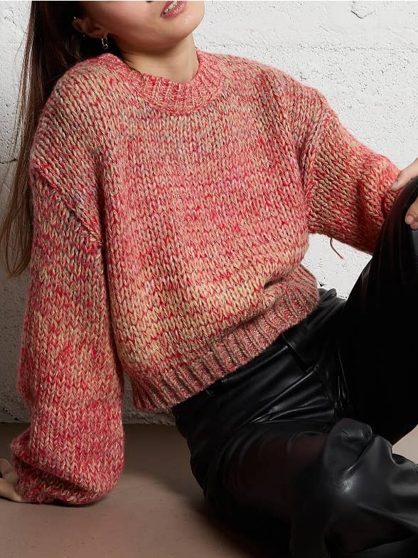 The Korner - USA - Wholesale Knit Sweater - Women's - T24203301 -Ladies Bubble Sleeve Pullover Knit Sweater