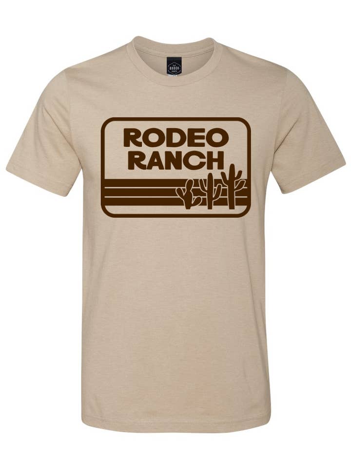 Rodeo Ranch Retro Cactus T-Shirt - Heather Tan for wholesale by Rodeo Ranch