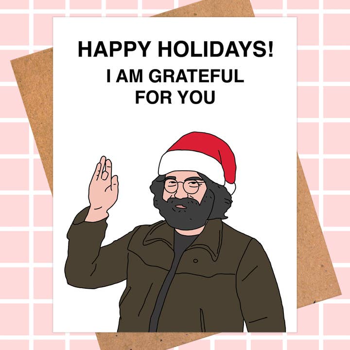 Pop Hot Cards - Wholesale Christmas Card - "I am Grateful for You" Jerry Garcia Christmas Card