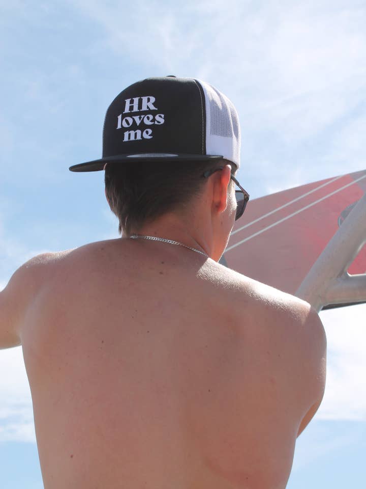 HR loves me embroidered hat for wholesale by Burnt By Bray LLC