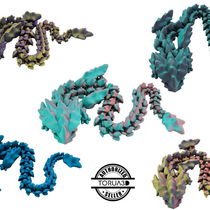 Bumpy Dragon Fidget Toy - 3D Printed Articulated Dragon for wholesale by Acworth Alchemist