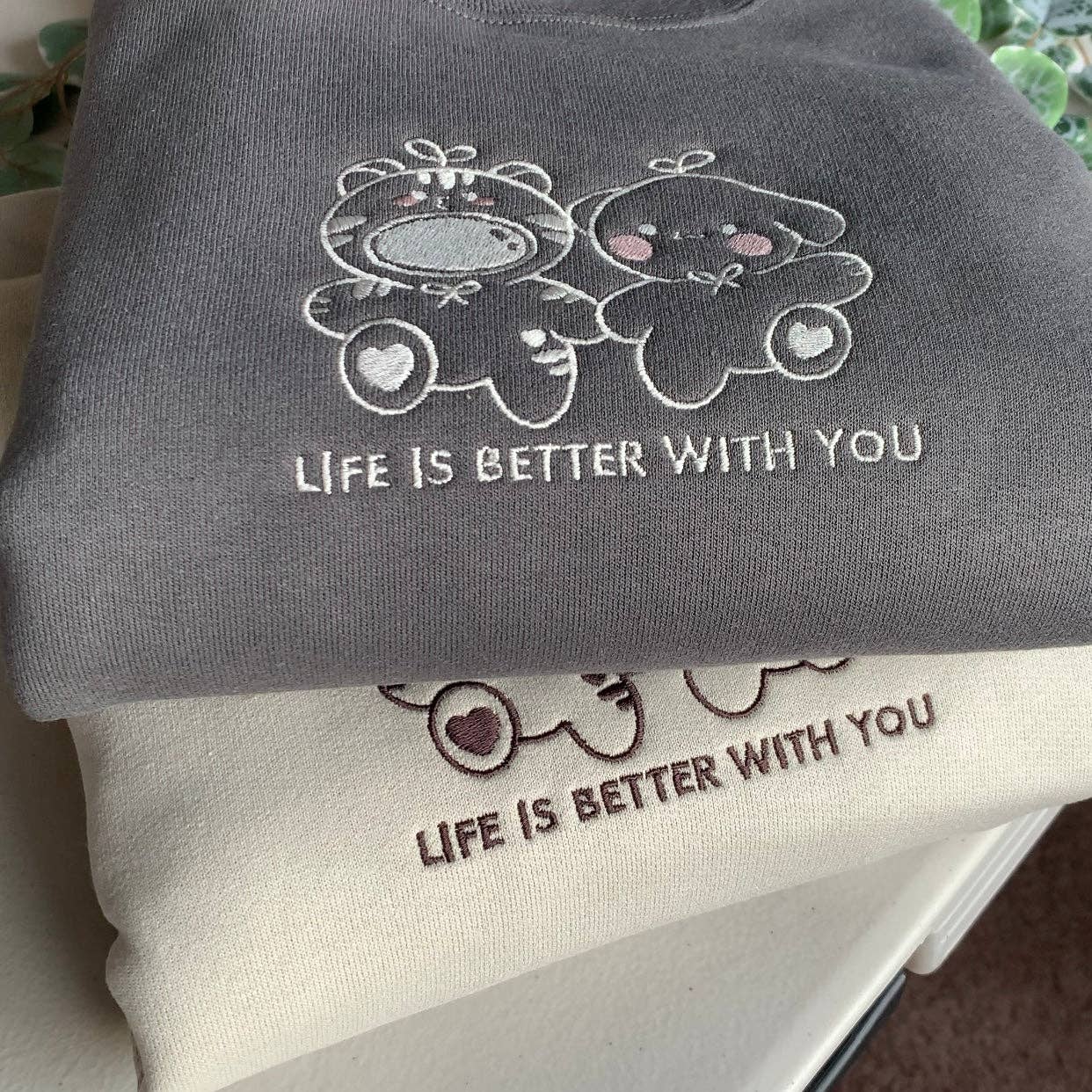 Overthinker Apparel - Wholesale Graphic Sweatshirt - Unisex - Life Is Better With You – Embroidered Oversized Sweatshirt4