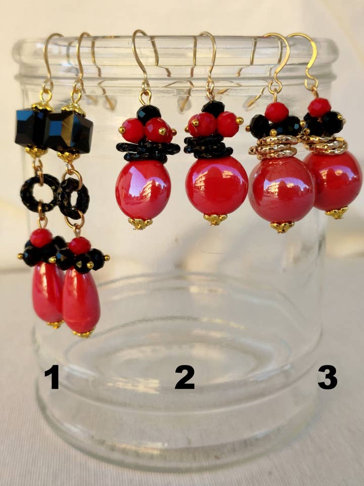 Crystal and Ceramic Drop Earrings (Art. 6) for wholesale by La Casa Della Bigiotteria