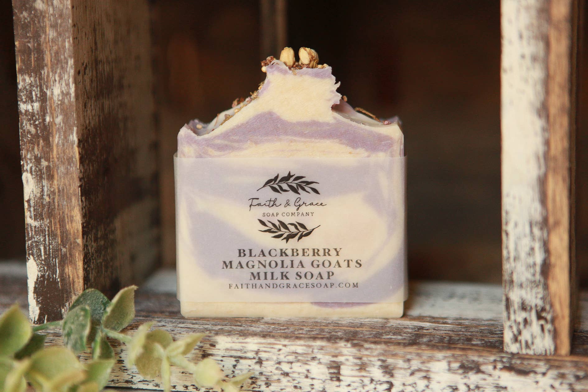 Faith and Grace Soap Co. - Wholesale Bar Soap - Blackberry Magnolia Goat Milk Artisan Bar Soap, 4.5 oz.