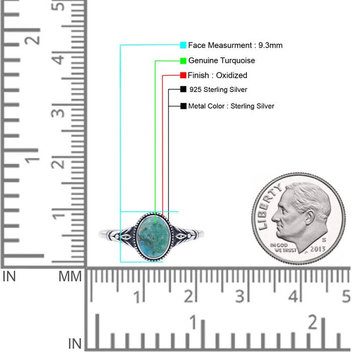 Oval Turquoise Floral Ring Oxidized for wholesale on Faire3