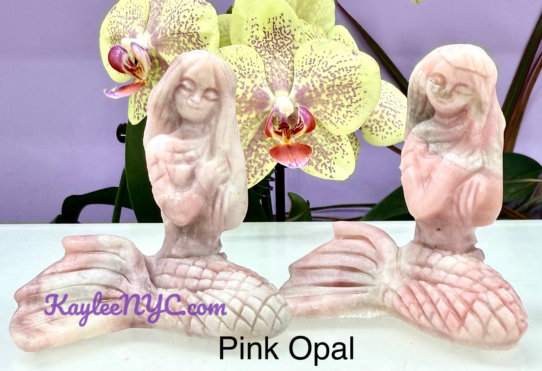KayleeNYC - Wholesale Spiritual Stone/Crystal - Natural Pink Opal Orange Calcite Mermaids Healing Energy6