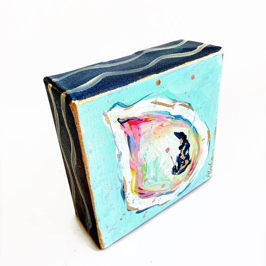 Hand Painted Original Oyster Shell Canvas for wholesale by Audra Style