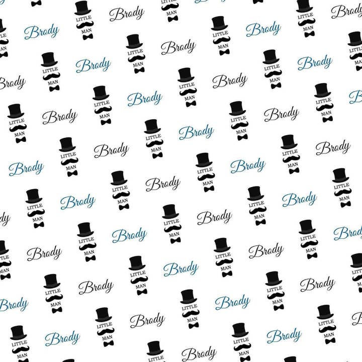 Personlig Littleman Overskæg Baby Shower Silvepapir for engroshandel hos Potter's Printing