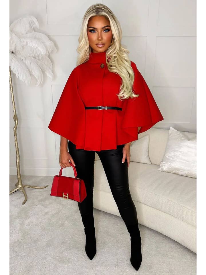 Femme Luxe - Wholesale Cape - Women's - BELTED CAPE COAT