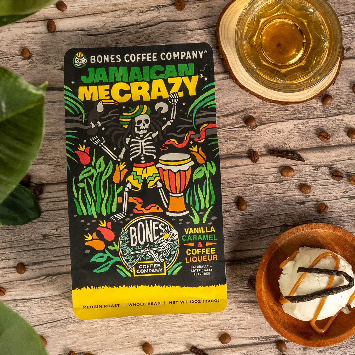 Bones Coffee Company - Vendita all'ingrosso Caffè in grani - Jamaican Me Crazy® Coffee | 340 g | Chicchi interi e macinato6